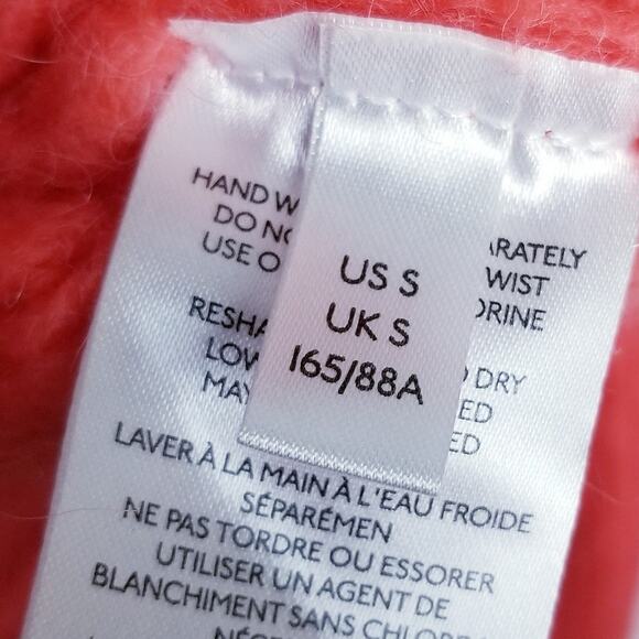 PILCRO Anthropologie Zamora Cowl Neck Alpaca Sweater in Coral #OB1194125 Small - Picture 12 of 15